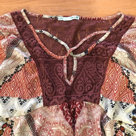 Boho Peasant Top with Flounce Sleeves - Picture 9 of 11